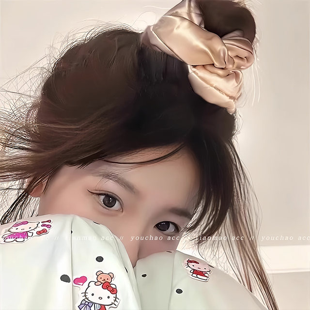 Pillow large intestine hair ring hair rope plus cotton filled sleep satin silk hair