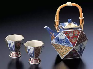 公式ウェブストアで 林九郎作 陶磁器 古伊万里様式　金襴手山水　酒器 食器