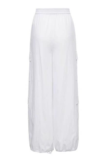 VM domestic purchasing agent white pink black loose work style drawstring thin casual pants for women 323350002
