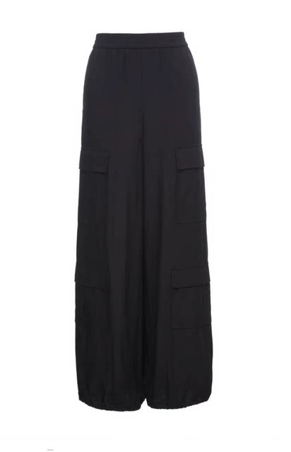 VM domestic purchasing agent white pink black loose work style drawstring thin casual pants for women 323350002
