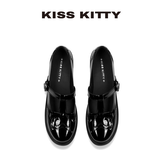 
KISSKITTY Mary Jane Small Leather Shoes for Women 2025 New Black Oxford British Thick Sole Versatile Single Shoes