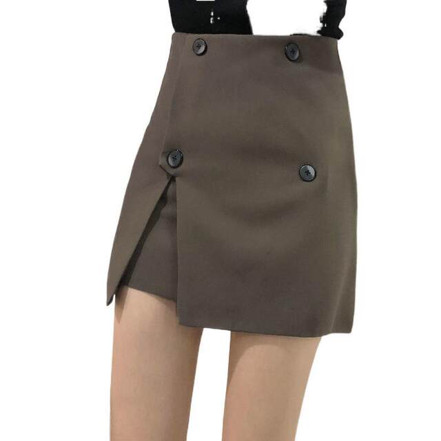 Irregular skirt women's clothing 2025 spring and autumn new fashionable high-waisted slit skirt to make you look slim and hip short skirt