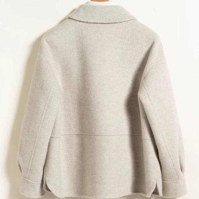 2025 new autumn and winter new double-sided woolen coat for women, short, loose, western style, age-reducing, warm coat for women