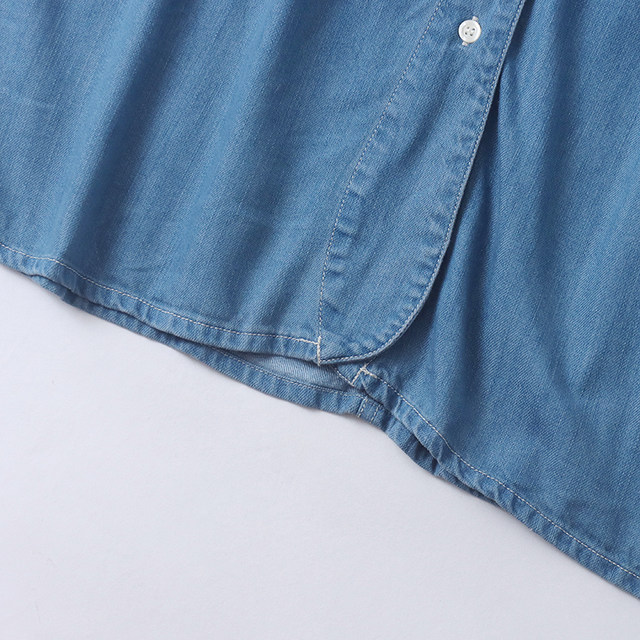 Foreign Trade Daily Single Women's Denim Skirt 2025 Spring New Stand Collar Long Sleeve Loose Fashion Fashion Fashion Casual Mid-Long Long Skirt

