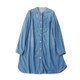 Foreign Trade Daily Single Women's Denim Skirt 2025 Spring New Stand Collar Long Sleeve Loose Fashion Fashion Fashion Casual Mid-Long Long Skirt
