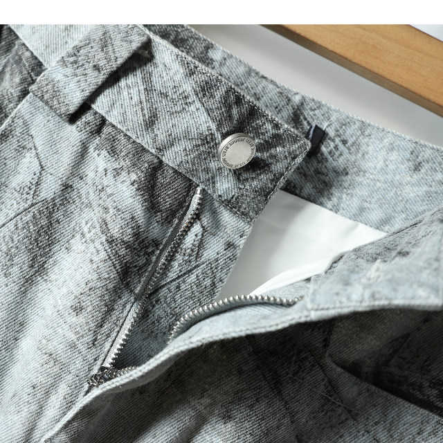 Spring brand discounts Personalized street high waist printing and dyeing multi-pocket denim hip short skirt for women 335