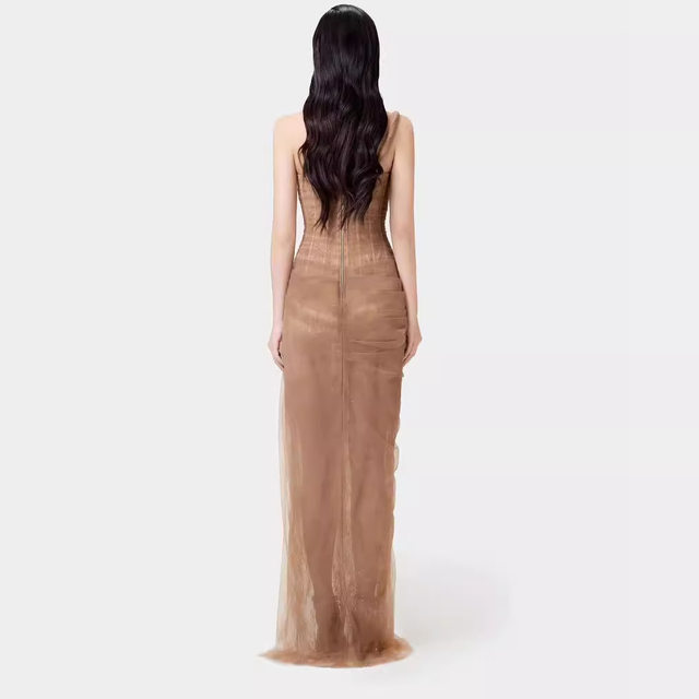 2025 summer new pure sexy lace solid color one-shoulder dress dress small dress design sense 1740

