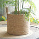 Nordic rattan woven straw flower pots, green plants, floor-standing large set of pots, woven flower baskets, high-end light luxury home decoration baskets