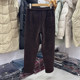 Middle-aged and elderly new winter clothing thickened plus velvet mom casual pants women slim corduroy harem pants grandma