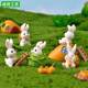 Rabbit Paradise Micro Landscape Ornaments Cute Cartoon Animal Carrot Rabbit House Gardening Resin Accessories Crafts