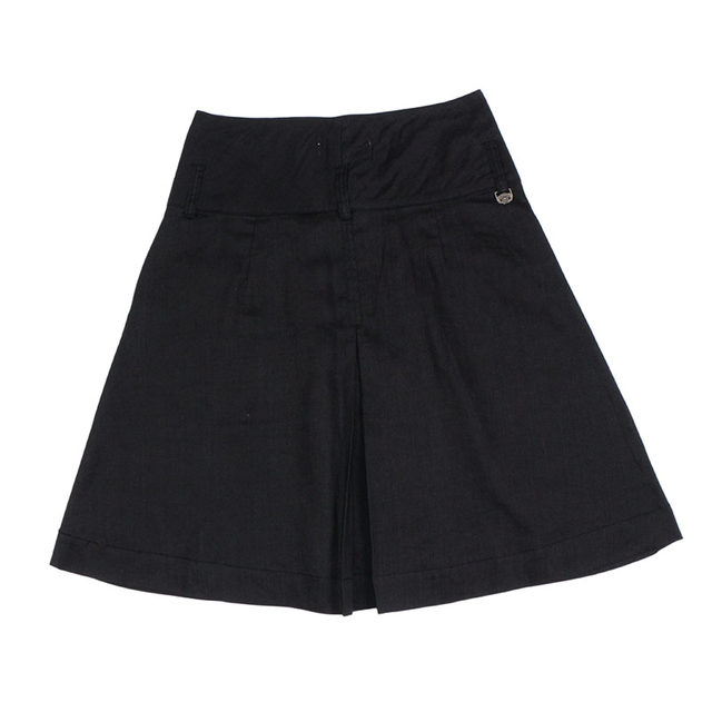 Short skirt women's skirt summer new style literary student linen knee-length pleated skirt high waist retro mid skirt A-skirt commuting
