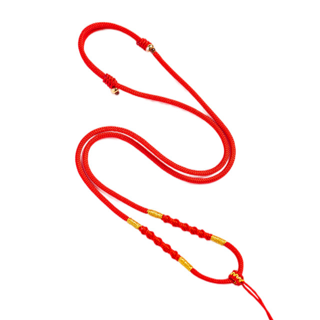 Red rope pendant pendant lanyard jade pendant adjustable hanging neck sling necklace pendant rope men and women pendant rope high-end
