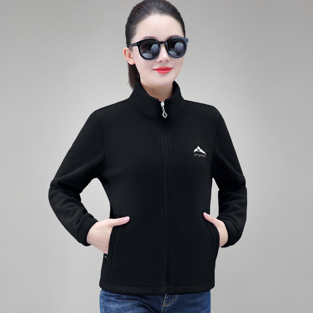 Ollie velvet jacket women's zipper sweatshirt 2025 autumn and winter new mother's double-sided velvet cardigan casual warm top