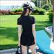 Clearance leaked plus size women's casual sports short-sleeved T-shirt shorts two-piece Korean style slim swimsuit suit trendy
