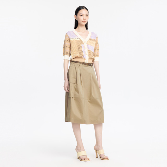 xg Xue Ge Workwear Style Large Pocket Mid-Long Skirt 2024 Summer New Commuter Skirt Women XJ203031A309
