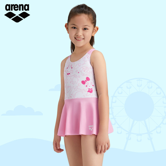 arena Arena One-piece Sleeveless Skirt Swimsuit Cute Cartoon New Children Girl
