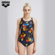 arena Arena Swimsuit Women's Onesie Sleeveless Triangle Swimsuit Auspicious Koi Print Swimming Pool Special
