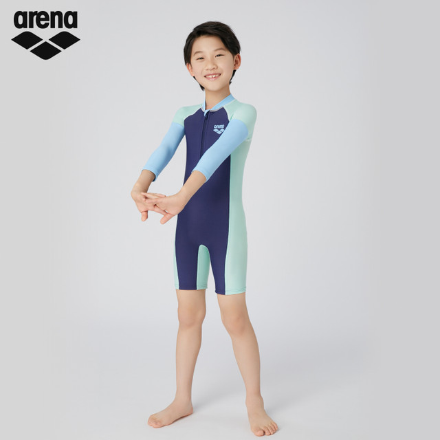 arena Arena Flower World Series Cute One-piece Knee-length Swimsuits for Boys and Girls Hot Spring Swimsuits