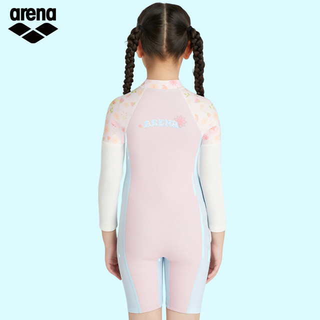 arena Arena Flower World Series Cute One-piece Knee-length Swimsuits for Boys and Girls Hot Spring Swimsuits