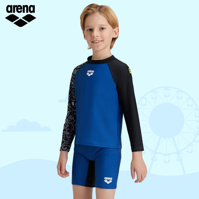 ARENA ARina Short -sleeved long -sleeved long -sleeved sunscreen and knee swimsuit Mid -boys, boys, girls, youth hot spring swimsuits