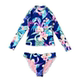 Amber single ins girl baby floral princess triangle split swimsuit sun protection long-sleeved beach play surfing