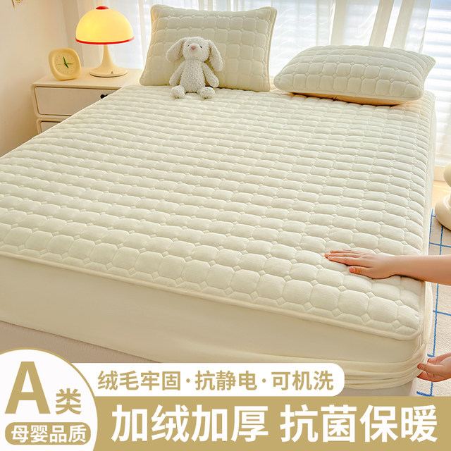 Bed cover winter plus velvet milk velvet bed cover mattress protective cover Coral flannel thickened cotton 2025 new model