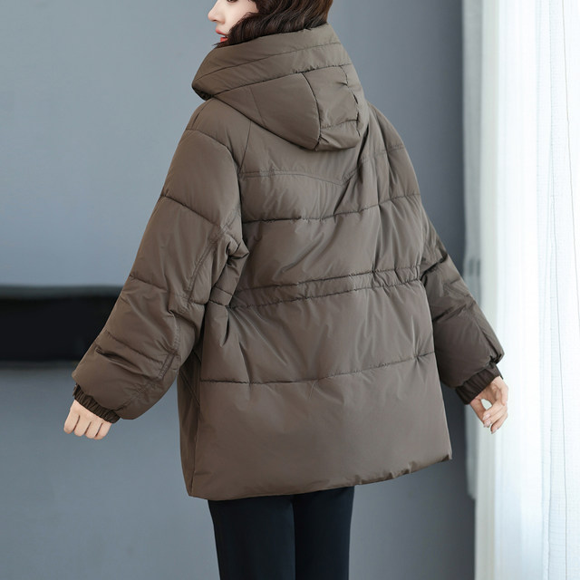 Fat Mom's cotton-padded jacket for women, new winter top for small people, slim, high-end, fashionable, large size cotton-padded jacket