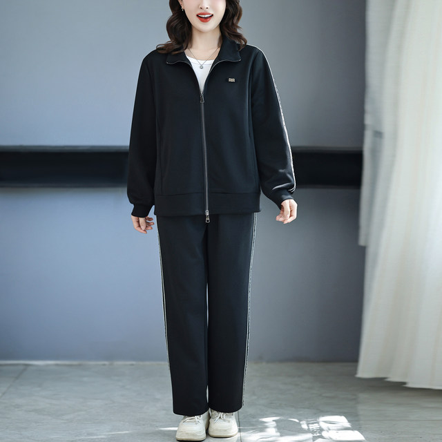 Western-style mother suit, new two-piece suit for fat people, a complete set of outfits for fat people, extra-large size coats and cardigans