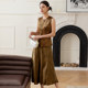 Met Endi Acetate Fragrance Cloud Salon Vest Skirt Set Women's Spring Premium Retro Fishtail Mid-length Skirt