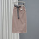 New spring high-waist denim skirt for women 2024 mid-length slim slim skirt with back slit hip-covered long skirt