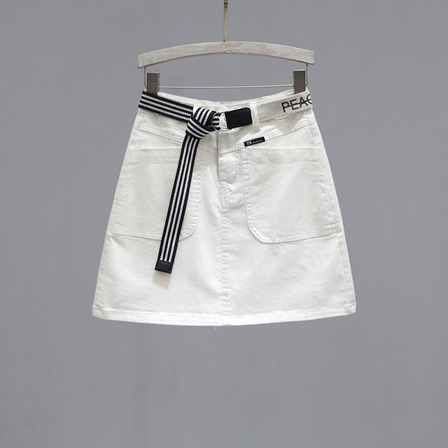 Anti-exposure denim skirt for women 2025 spring and summer A-line short skirt high waist versatile fashionable pocket slimming skirt trendy
