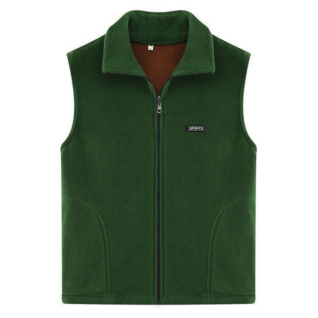 Middle-aged and elderly mothers wear fleece vest cardigan loose plus fat plus large fleece horse clip jacket vest autumn suit
