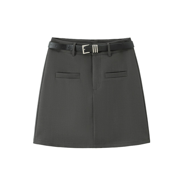 Black half-length skirt 2025 spring and autumn high-waisted small A-line hip-pack skirt anti-exposure straight suit short skirt
