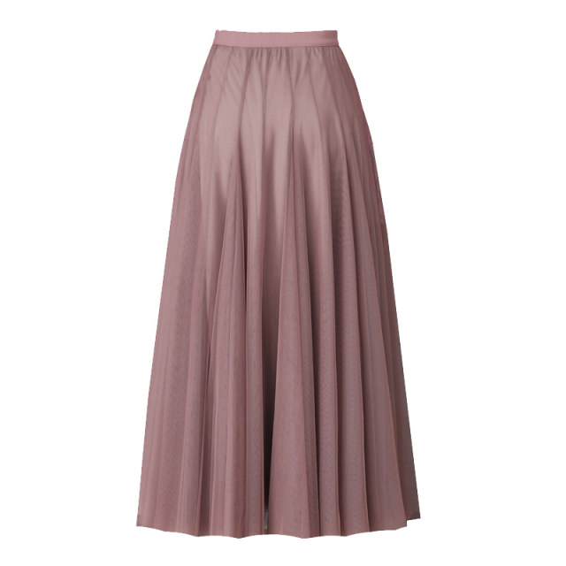 High-waisted gauze skirt with pleated women's spring 2025 new long skirt waist-hugging slimming skirt mid-length A-line large sway
