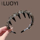 
2025 new style full diamond crystal headband for women, high-end and temperament, toothed anti-slip headband for going out, versatile light luxury headwear