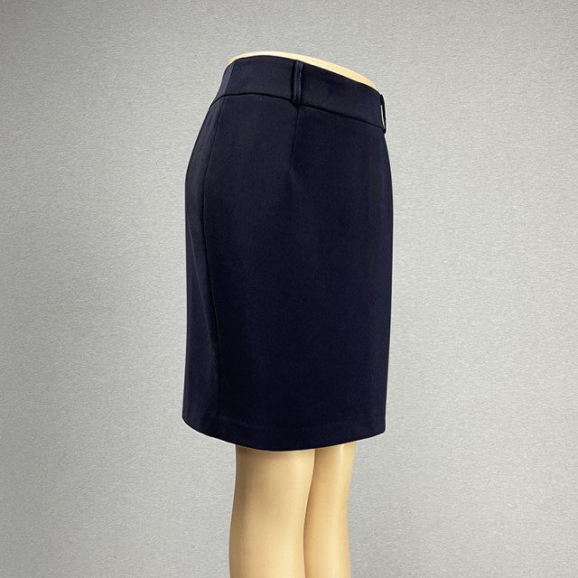 Navy blue skirt short skirt for women 2024 high waist slim versatile professional outfit one-step skirt straight skirt hip-cover skirt
