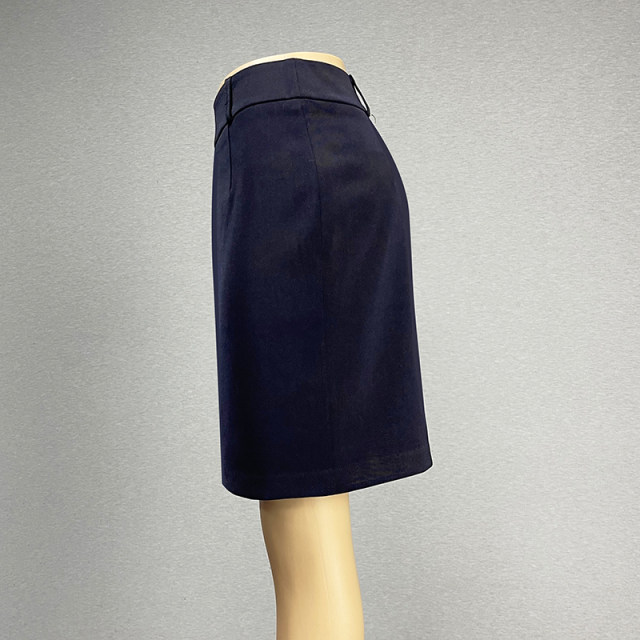 Navy blue skirt short skirt for women 2024 high waist slim versatile professional outfit one-step skirt straight skirt hip-cover skirt