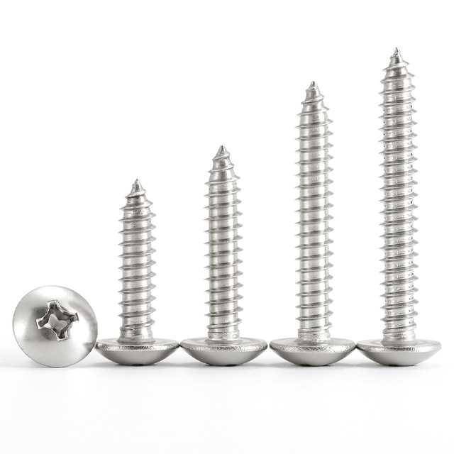 201/304/316 Stainless Steel Cross Big flat head Self-attack Screw Big Umbrella Head Round Head Zigong Wood Screw M3-M6
