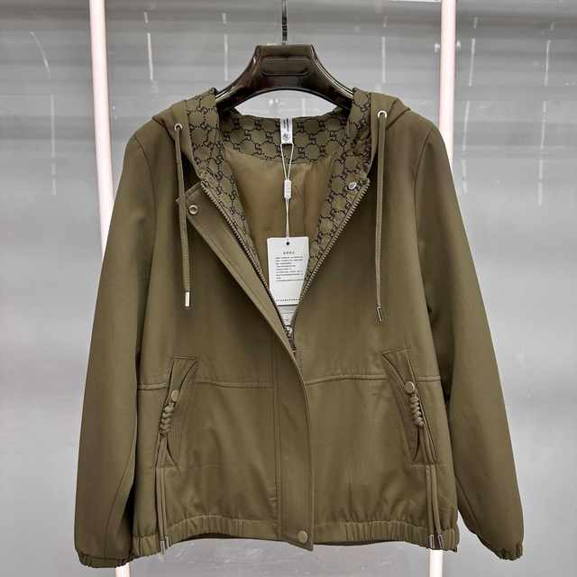 810 counter genuine new autumn women's fashion hooded large size mother jacket short jacket for women 10