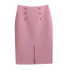 Workplace skirt mid-length skirt women's high waist hip skirt slimming commuting new dark blue zipper solid color one-step skirt