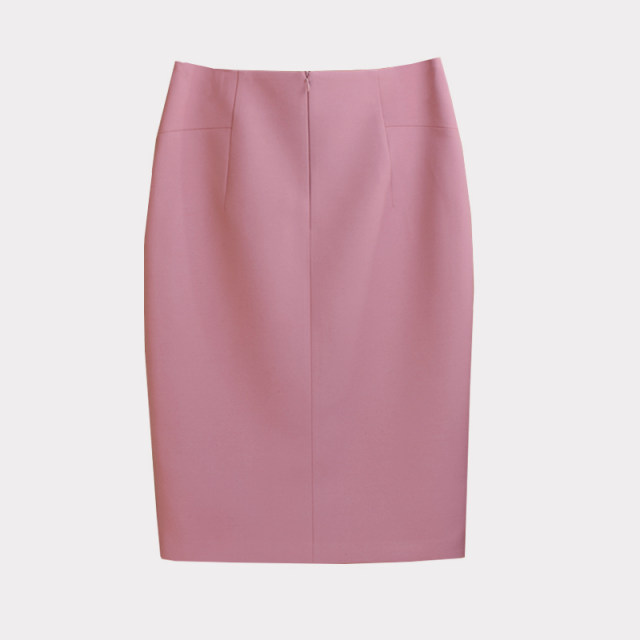 Workplace skirt mid-length skirt women's high waist hip skirt slimming commuting new dark blue zipper solid color one-step skirt