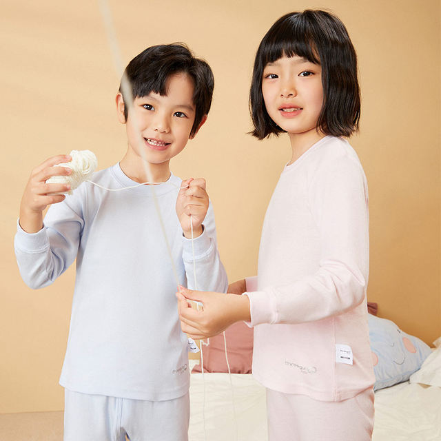 Three Guns Children's Autumn Clothes and Autumn Pants Boys' Autumn and Winter Pajamas Cotton Underwear Set Girls' Thermal Underwear Cotton Sweater Pants