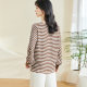 Misiyang 2025 spring new casual and fashionable striped shirt one-length collar loose comfortable long-sleeved top 0862