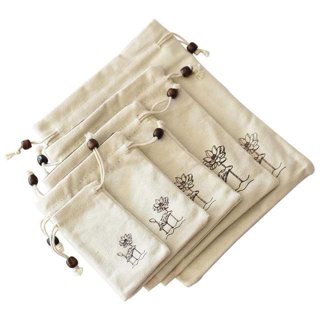 Wenwan Plate Beads Small Tile Cloth Bag Jewelry Bundle Drawstring Storage Bag Master Cup Tea Cup Packaging Bag