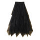 Spring and summer gauze skirt autumn and winter irregular mesh skirt high waist layer cake skirt A-line mid-length puffy skirt for women