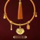 The same style as the gold shop sand gold baby lock collar red rope Fu character long life safety lock necklace children's full month anniversary gift