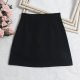 
Commuting style high waist pleated anti-exposure skirt solid color professional style A-line short skirt hip skirt straight skirt women