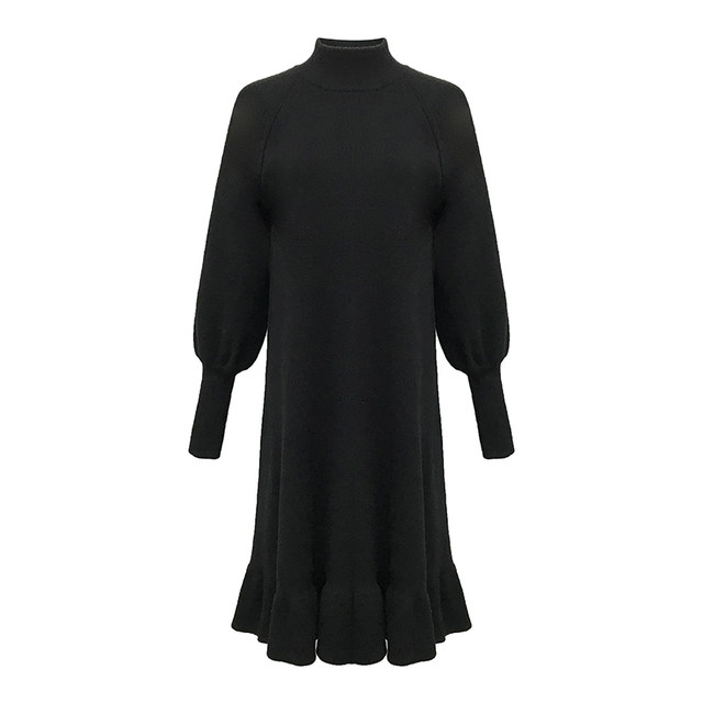 Large -size sweater skirt female fat MM in autumn and winter with medium and long fat sisters, small pregnant women with bottom knitted dress