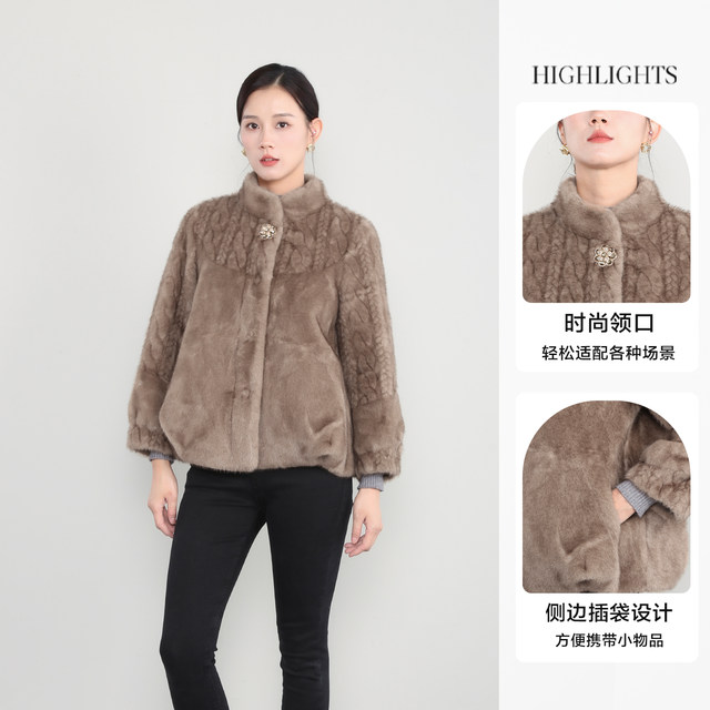 
Keshang Fashion Mother Jacket Women's 2025 Winter New Imitation Fur Top Warm Mink Velvet Coat Shows High