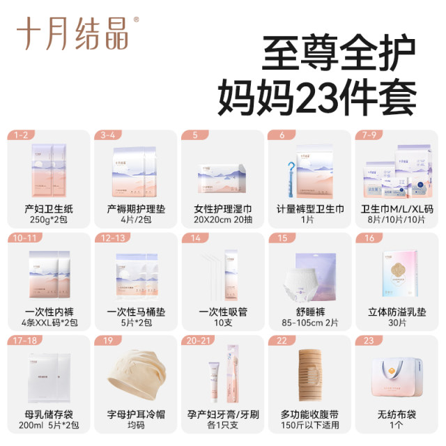 October crystallization maternity package mother and child combination postpartum practical maternal admission full set 1011 confinement supplies autumn